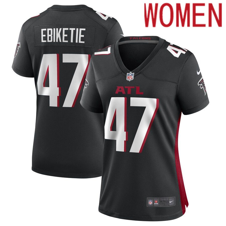 Women Atlanta Falcons 47 Arnold Ebiketie Nike Black Game Player NFL Jersey